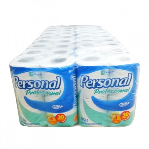 PAPEL HIGIÊNICO PERSONAL FOLHA SIMPLES - FARDO 16 PACOTES COM 4 ROLOS 30X10